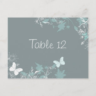 Boda de la tarjeta de la mesa floral de mariposa a