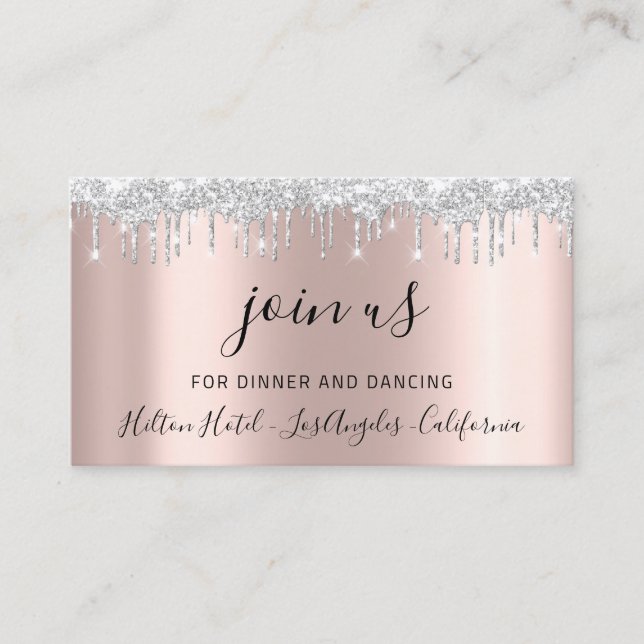 Boda de la tarjeta de recepción Ducha de novias Pe (Anverso)