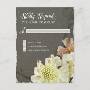 Boda de la tarjeta de respuesta arte floral modern