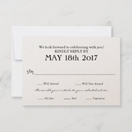 Boda de la tarjeta RSVP con selecciones de MEAL