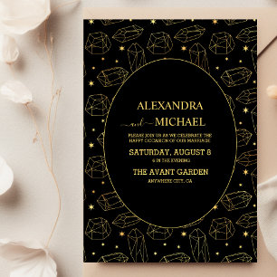 Boda de la Tarjeta Tarot Elegante Gótica de Oro