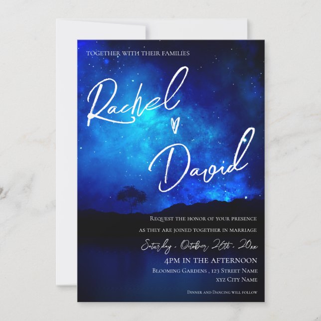 Boda de la tipografía de Sky Night Stars (Anverso)
