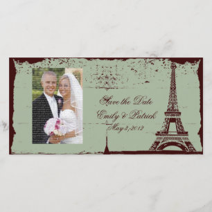 Boda de la Torre Eiffel Guardar las tarjetas de fo