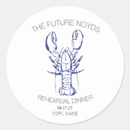 Boda de langosta costero Pegatina de cena