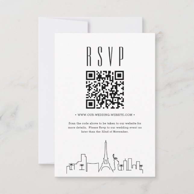 Boda de Las Vegas código QR RSVP (Anverso)
