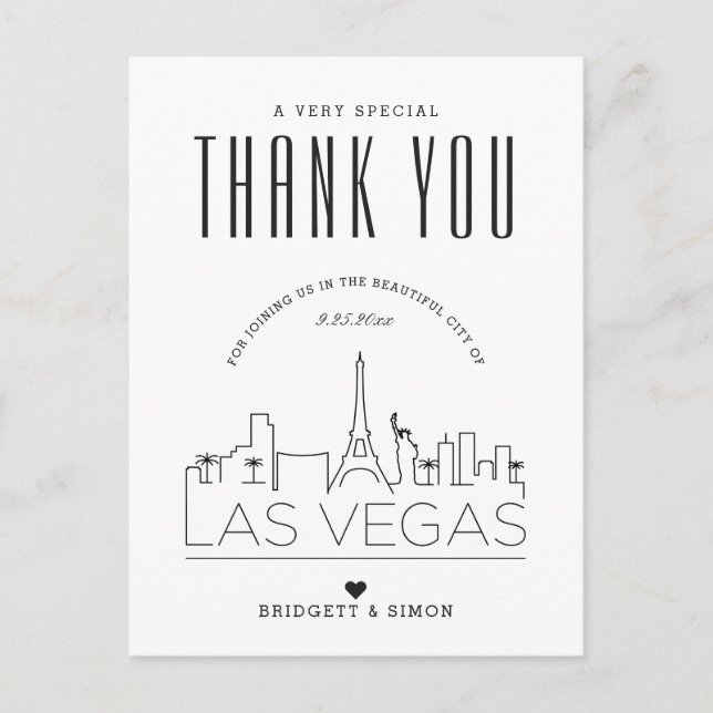Boda de Las Vegas | ¡Gracias por venir! Postal (Anverso)