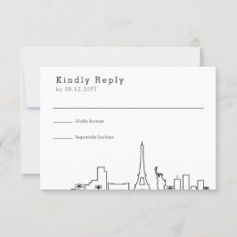 Boda de Las Vegas | RSVP estilizada de líneas aére