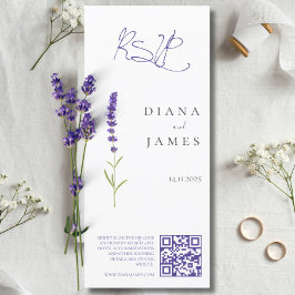 Boda de lavanda elegante código QR RSVP