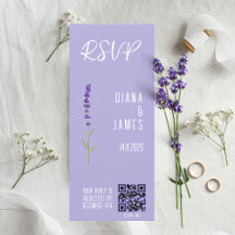 Boda de lavanda elegante código QR RSVP