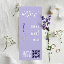 Boda de lavanda elegante código QR RSVP
