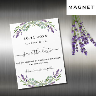 Boda de Lavender eucalipto salva la cita imán