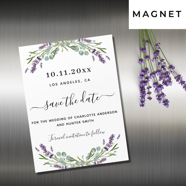 Boda de Lavender eucalipto salva la cita imán (Subido por el creador)