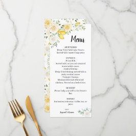 Boda de Lemons y Rosas - Menú de ducha de novia