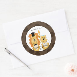 Boda de Leones y Leones Pegatinas de parejas