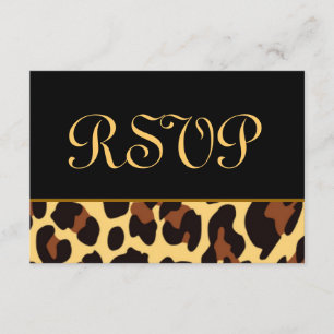 Boda de Leopardo RSVP Gold y Black