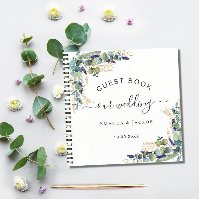 Boda de libros de invitados eucalipto verde (Subido por el creador)