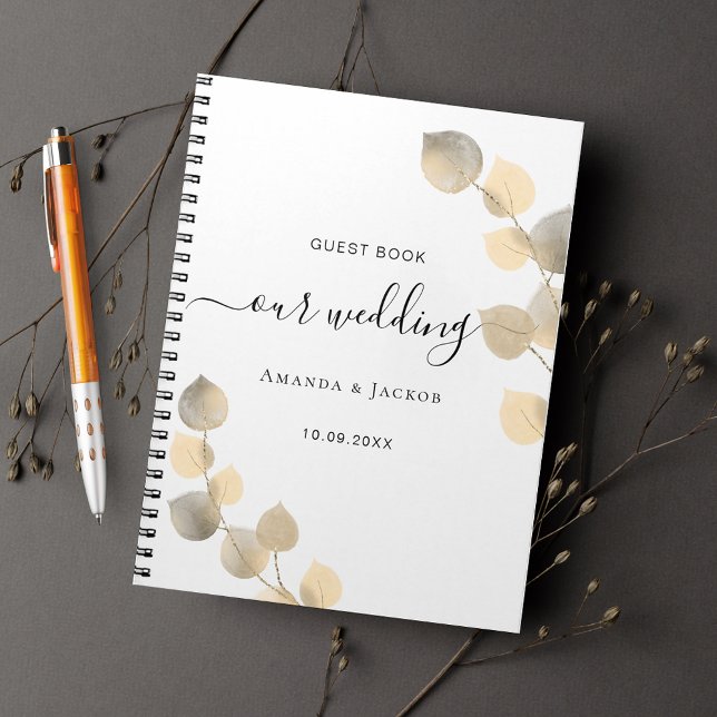 Boda de libros de invitados golden eucalipto (Subido por el creador)