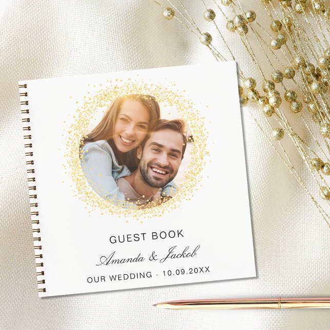Boda de libros de invitados purpurina de oro blanc (Subido por el creador)