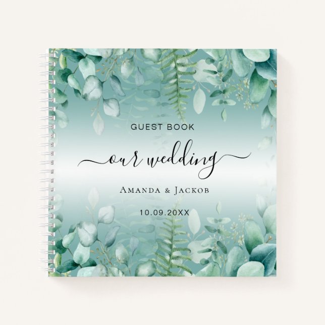 Boda de libros invitados eucalyptus greenwoodland (Anverso)