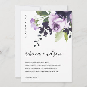 BODA DE LILAC PURPLE ROSA PEONY FLORAL WATERCOLOR