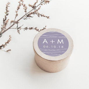 Boda de Linaje Pegatinas Monogramas   Gray Lilac