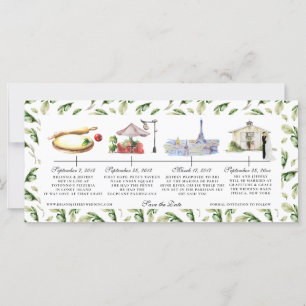 Boda de línea de tiempo de color de agua Guardar l