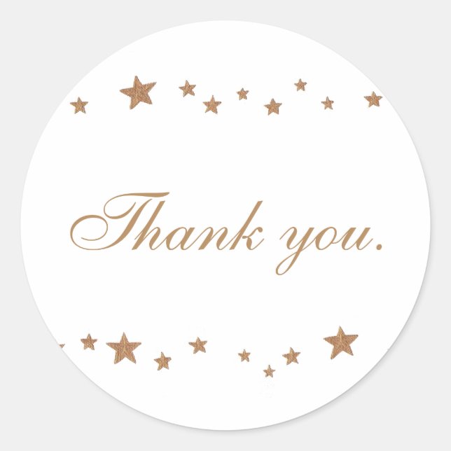 Boda de Lively Gold Stars Gracias Pegatinas (Anverso)