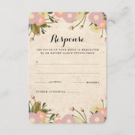 Boda de lona floral de acuarela rústica chic RSVP