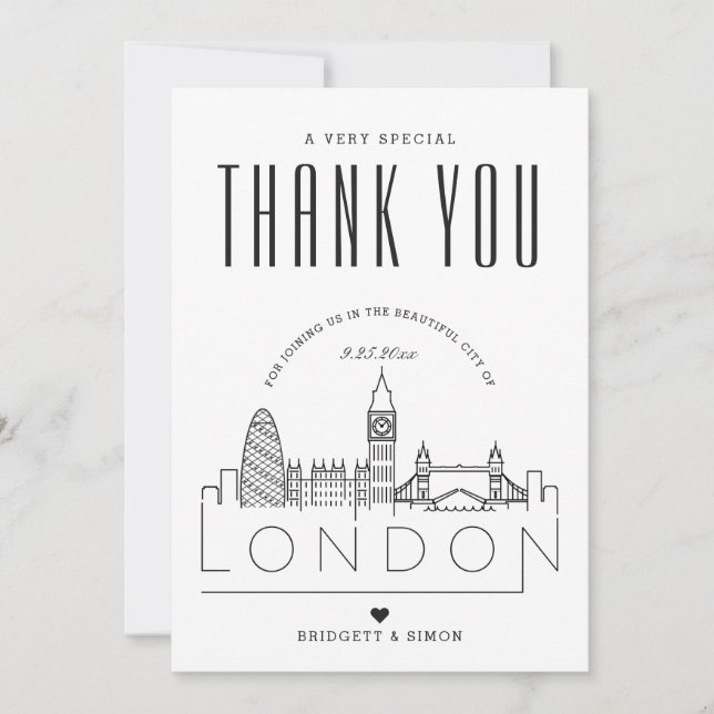 Boda de Londres | Gracias + Tarjeta fotográfica (Anverso)