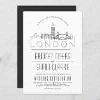 Boda de Londres | Invitación estilizada a la línea