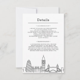 Boda de Londres | Tarjeta de detalles de un solo i