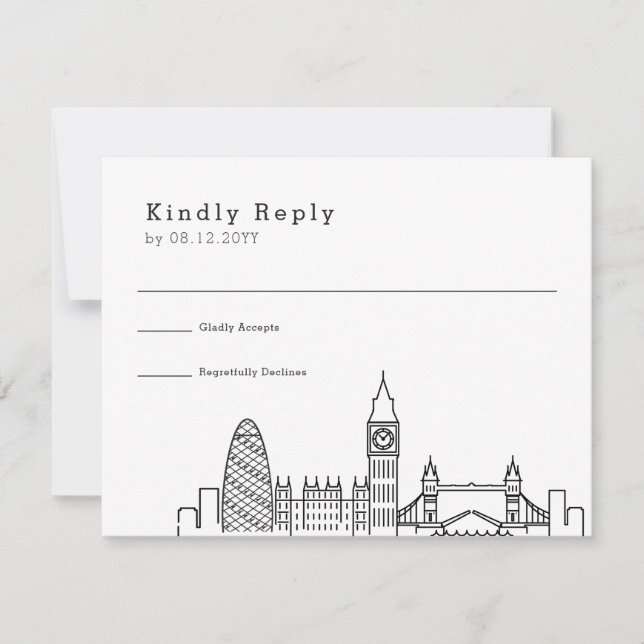 Boda de Londres | Tarjeta de respuesta estilizada  (Anverso)