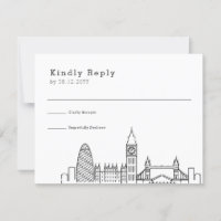 Boda de Londres | Tarjeta de respuesta estilizada 