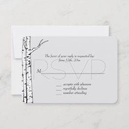 Boda de los Árboles de Birch Gris Blanco RSVP