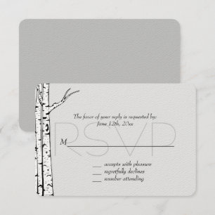 Boda de los Árboles de Birch Gris Blanco RSVP