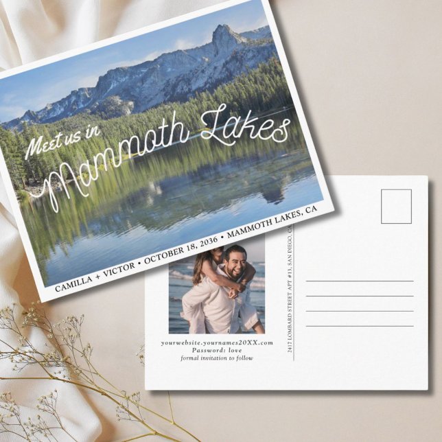 Boda de los Mammoth Lakes Salva la tarjeta postal  (Mammoth Lakes Wedding Save the Date Postcard
)