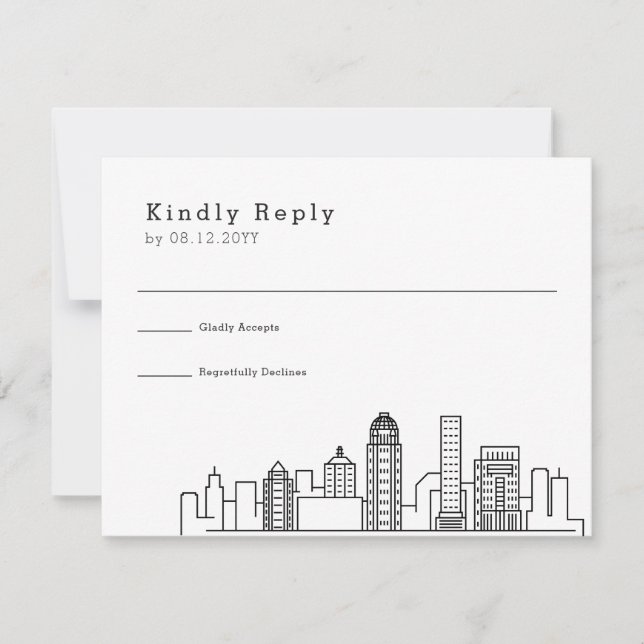 Boda de Louisville | RSVP estilizada de líneas aér (Anverso)