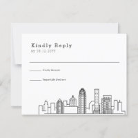 Boda de Louisville | RSVP estilizada de líneas aér