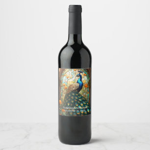 Boda de Lujo: Etiquetas de Vino de Pavón de Vidrio