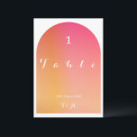 Boda de lujo Moderno Boho Arch Sunset Ombre<br><div class="desc">Se trata de un diseño lujoso, moderno y oscuro de la tarjeta Boda Table Number Card. Está decorado con colores naranja y rojo oscuro/gradiente de verano y tipografía/guión blanco elegante. La tarjeta es de doble cara, con el mismo texto en la parte delantera y en la parte trasera, para facilitar...</div>