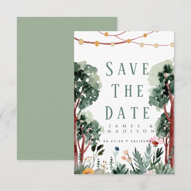 Boda de luz de fondo forestal (Anverso / Reverso)