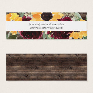 Boda de madera de girasol Sitio web Insertar tarje