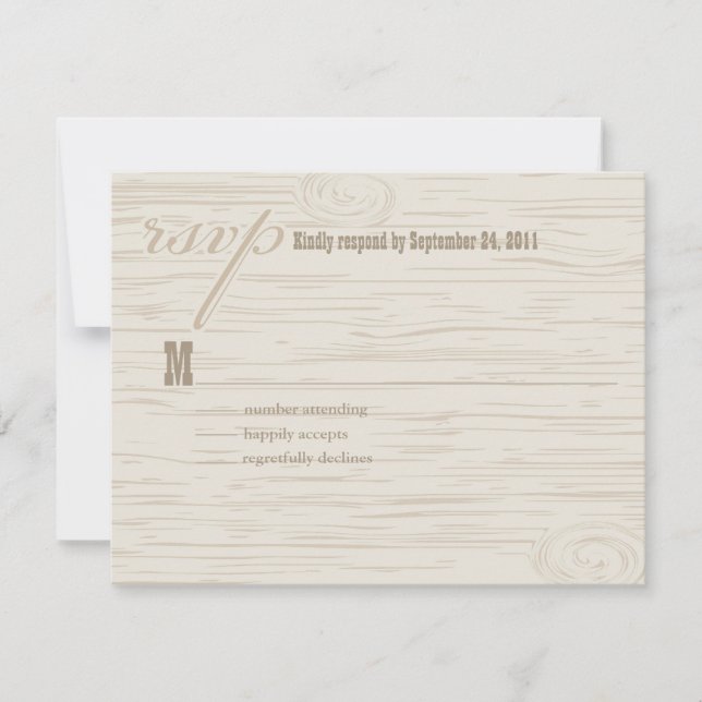 Boda de madera tallada RSVP (Anverso)