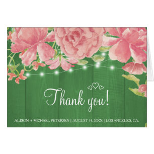 Boda de madera verde floral rosada rustica gracias