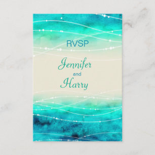 Boda de mar brillante pintada moderna RSVP