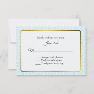 Boda de marco de oro y Aqua RSVP