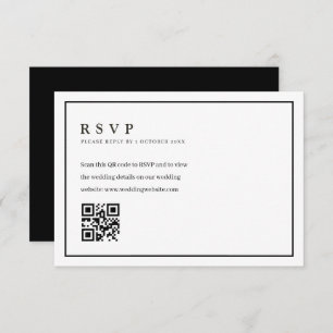 Boda de marco formal moderno código QR tarjeta rsv