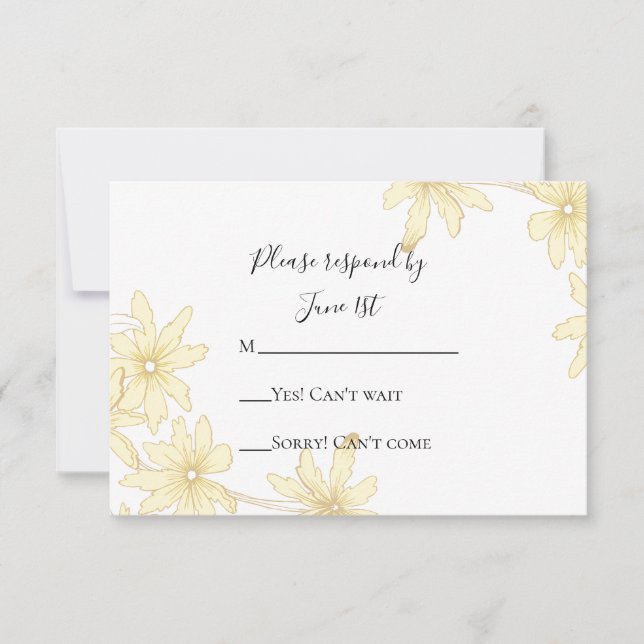 Boda de marea amarilla pálida RSVP (Anverso)