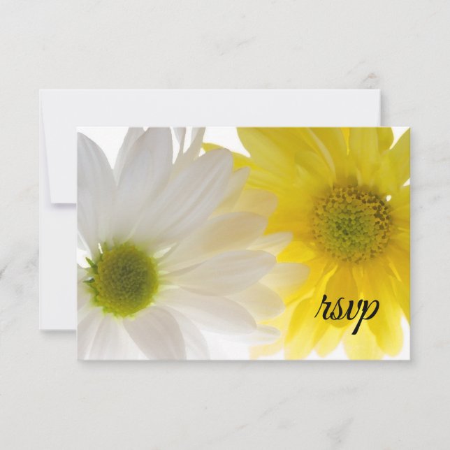 Boda de marea amarilla y blanca RSVP (Anverso)