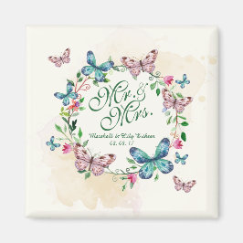 Boda de mariposa de mariposa personalizada | Imán